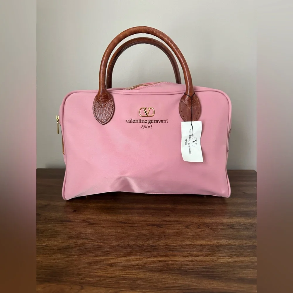 Valentino Garavani Pink and Brown Satchel - Picture 2 of 12